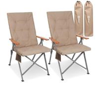 Homecall Chaise de camping pliable - Charge maximale : 150 kg - Chaise de camping pliante de luxe - Avec 3 positions réglables - Avec rembourrage de 4,5 cm d'épaisseur - Pour jardin, balcon