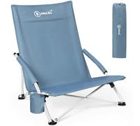 Homecall Chaise de plage pliable légère - Avec dossier confortable - Accoudoirs rembourrés - Chaise de plage pliable jusqu'à 120 kg - Pour la plage, le jardin