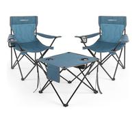 HOMECALL Ensemble 3 pcs de 2 Chaises de Camping Plage Pliante 79x43x43cm - charge 120KG et Table - 48x48x40cm - charge 30KG - Bleu