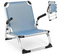 Homecall Fauteuil de plage pliable en aluminium (Bleu)