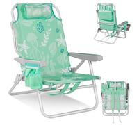 Homecall Join Nature Chaise de plage pliante légère avec dossier réglable à 5 niveaux - Pliable jusqu'à 150 kg - Pour la plage, l'extérieur (basse, océan menthe, 1 pièce)