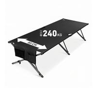 HOMECALL Lit de camp pliant - lits de couchage camping pliable - 210x80x50cm - faciles à installer - jusqu'à 240 kg - Noir
