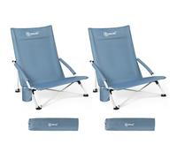 Homecall Lot de 2 chaises de plage pliables, légères, avec dossier confortable, accoudoirs rembourrés, jusqu'à 120 kg, pour la plage, le jardin