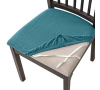 HOMECOVER Housse Assise Chaise Lot De 4,Extensibles Jacquard Housse De Chaise Amovibles Lavables pour Salle à Manger Cuisine Bureau Hôtel-Sarcelle-Lot de 4