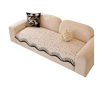 HOMECOVER Housse De Canapé, Chenille Housse Canapé 2/3/4 Places Housse Canape d'angle Lavable Antidérapant Housse De Coussin De Canapé pour Salon-Beige-90x180 cm