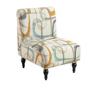 HOMECOVER Housses De Chaise sans Accoudoirs 1 Pièces, Imprimé Housse De Fauteuil pour Accent sans Bras Extensible Amovible Lavable Housse De Fauteuil sans Accoudoir pour Salon Chambre-B-1 pièce