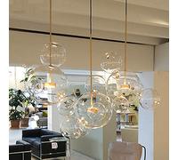 HOMECR Bulle en Verre Boule De Suspension Pendentif Créatif Lustre en Verre Salon Restaurant Restaurant Hôtel Moderne Minimaliste Décoratif Conception Plafond Lampe 1 Light 6 Ball