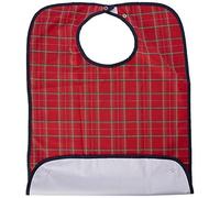 Homecraft, bavoir Everyday, bavette adulte imperméable, vêtement de protection contre les renversements et les taches, protège-bavette pour repas, tablier de repas, lavable, moyen, rouge