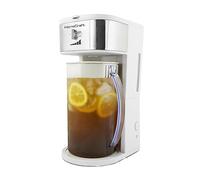 HomeCraft Café' Système d'infusion de thé glacé et café glacé en acier inoxydable blanc, 12 tasses, sélecteur de force et chambre à infuser, parfait pour les lattés, la limonade, l'eau aromatisée,