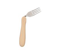 Homecraft Caring Cutlery, Ivory Handle Left Handed Fork (Eligible for VAT Relief in the UK) Stainless Steel Eating Utensil, Silverware for Weak Grip, Restricted Movement, Elderly, Disabled, Handicaps