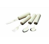 Homecraft Queens Cutlery, Set, Fork, Knife, Tablespoon, Teaspoon (Eligible for VAT relief in the UK) Stainless Steel Adaptive Dining Utensil for Elderly, Disabled, Large Built-Up Handle for Good Grip