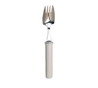 Homecraft Splayed Fork with Slim Handle, Stainless Steel Fork & Spoon Combination, Adaptive Eating Utensil, Designed for One Handed Eating, Side Edges for Cutting, (Eligible for VAT relief in the UK)