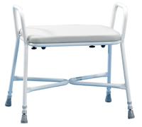 Homecraft,tabouret de douche Sherwood Plus XXL, en polyuréthane, tabouret perché en acier, accoudoirs,sans dossier,réglable en hauteur,siège ajustable bariatrique,pour personnes handicapées ou âgées