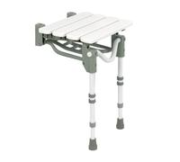Homecraft Tooting Siège de douche, avec lattes pour le drainage, se plie, tabouret de sécurité à lattes réglable pour assises prolongées dans la salle de bain, pieds antidérapants