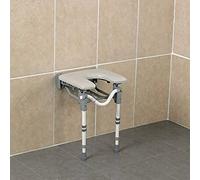 Homecraft Tooting Siège de douche, avec lattes pour le drainage, se plie, tabouret de sécurité à lattes réglable pour assises prolongées dans la salle de bain, pieds antidérapants