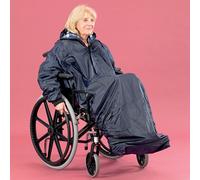 Homecraft Wheelchair Mac with Sleeves, Waterproof Complete Protection, Elasticated for Snug Fit, Prevents Fabric From Getting Wet, Knitted Cuffs, Unlined, Standard (Eligible for VAT relief in the UK)