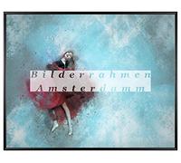 Homedecoration Cadre photo Amsterdam - Noir mat - 25 x 65 cm - Cadre en plastique avec verre synthétique de 1 mm - Incassable - Transparent