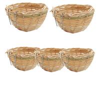 HomeDecTime 5X Nichoirs d'oiseaux Nids de Canaris Tissés en Bambou élevage d’Oiseaux Cage de Repos Perroquet