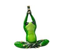 HomeDecTime Fabriqué À La Main Résine 3D Yoga Grenouille Figurines Statues Voiture Tableau De Bord Bureau Bureau Étagère Affichage, Jardin Des Plantes Bonsaï Déco - b