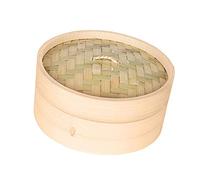 HomeDecTime Panier À Vapeur en Bambou Riz Chinois Poissons Cuisson Cuisinière 15cm 18cm 21cm - 15cm