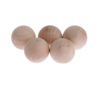 HomeDecTime Paquet de 5 Boules Artisanales en Bois - Boule en Bois Naturel Non Fini - 50 mm / 2 Pouces