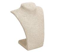 HomeDecTime Support De Présentoir De Bijoux De Mannequin De Buste D'affichage De Collier, Lin, 3 Tailles - Beige, S