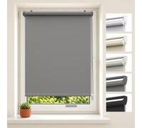 HOMEDEMO Store Enrouleur Occultant sans Perçage, 35 x 190 cm, Gris Foncé | Largeur du Tissu 35cm, polyester opaque isolant thermique, protection intimité, sécurité chaîne, fixation avec/sans perçage