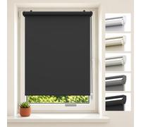 HOMEDEMO Store Enrouleur Occultant sans Perçage, 60 x 100 cm, Noir | Largeur du Tissu 60cm, polyester opaque isolant thermique, protection intimité, sécurité chaîne, fixation avec/sans perçage