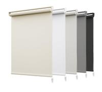 HOMEDEMO Store Enrouleur Occultant sans Perçage, 85 x 210 cm, Crème | Largeur du Tissu 85cm, polyester opaque isolant thermique, protection intimité, sécurité chaîne, fixation avec/sans perçage