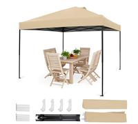 HOMEDEMO Tonnelle de Jardin Pop-Up 3x3m Kaki, Installation Rapide à Une Seule Personne - Parfaite pour Plage, Festival
