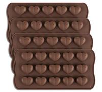 homEdge Lot de 4 moules à Chocolat en Forme de cœur à 15 cavités en Silicone pour la Saint-Valentin