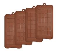 homEdge Lot de 4 moules à tablette de chocolat anti-adhésifs en silicone de qualité alimentaire pour barres protéinées et énergétiques