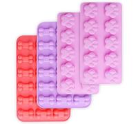 homEdge Lot de 4 Moules en silicone antiadhésifs pour chocolats, bonbons, gelée, glaçons, friandises pour chien, moules en forme de patte de chien et d’os
