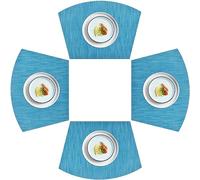 homEdge Lot de 4 sets de table en PVC lavables en vinyle - Bleu