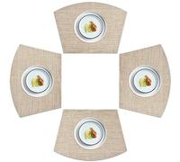 homEdge Lot de 4 sets de table en PVC - Lavables - Pour table ronde - Jaune lin