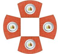 homEdge Lot de 4 sets de table en PVC - Lavables - Pour table ronde - Orange