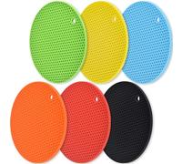 homEdge Lot de 6 Dessous de Plat en Silicone antidérapants et résistants à la Chaleur Couleurs Assorties