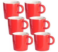 homEdge Lot de 6 mini tasses à expresso en porcelaine de 120 ml - Rouge