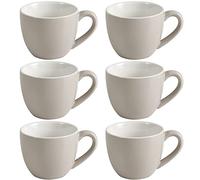 homEdge Lot de 6 mini tasses à expresso Procelain - 90 ml - Gris clair