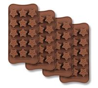 homEdge Moule à chocolat en forme d'étoile de 15 cavités, Ensemble de Moule en silicone de qualité alimentaire non collante pour gelée de bonbons, Cube de glace