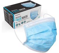 Homedics 50 Masques médicaux jetables 3 plis - 3 couches de protection - Masques chirurgicaux de haute qualité avec Filtration antibactérienne - Masque medical IIR 3 plis