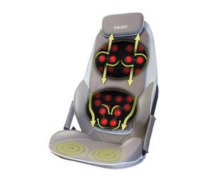 HoMedics Appareil de Massage shiatsu pour Le Dos et Les épaules - Fauteuil de Massage réglable, Tension 3 réglages de Zone, Tout, Muscles du Haut et du Bas du Dos, Vibration, Chaleur apaisante - Gris
