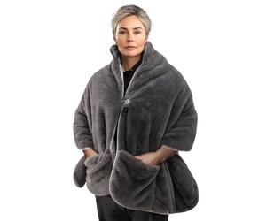 Homedics Cosy Cordless Châle chauffant - Couverture chauffante portable avec 2 réglages de chaleur et bloc d'alimentation portable, Couvertures électriques ultra-douces pour la maison et les voyages