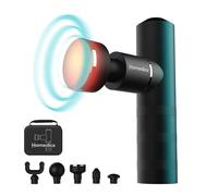 HoMedics MYTI Mini Pistolet de Massage - Appareils de Massage Électriques Portatifs Chauffants avec 5 Accessoires et 4 Niveaux d'Intensité, pour Soulagement des Tensions Musculaires -Noir