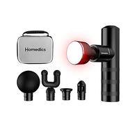 HoMedics MYTI Mini Pistolet de Massage - Appareils de Massage Électriques Portatifs Chauffants avec 5 Accessoires et 4 Niveaux d'Intensité, pour Soulagement des Tensions Musculaires -Noir