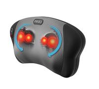 HoMedics Oreiller de massage, Coussin de massage Shiatsu à pétrissage profond tout usage avec chaleur apaisante, relâchement des nœuds serrés relâchement des tensions musculaires, compact + portable