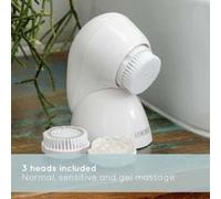 HoMedics Pureté Brosse de nettoyage à action pulsative 3D, 3 niveaux d'intensité, têtes de massage interchangeables, poignée ergonomique, station de chargement USB, IPX7 résistant à eau G