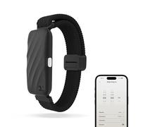 Homedics WakeBand Bracelet d'alarme Vibrant - Réveil Silencieux avec 9 Modes et Fonction répétition, Contrôle des Applications, Montre de réveil avec Vibration Douce, Bracelet en Tissu Doux, Noir