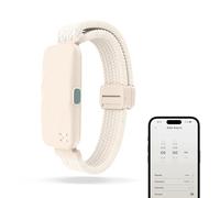 Homedics WakeBand Bracelet d'alarme Vibrant - Réveil Silencieux avec 9 Modes et Fonction répétition, Contrôle des Applications, Montre de réveil avec Vibration Douce, Bracelet en Tissu Doux, Crème