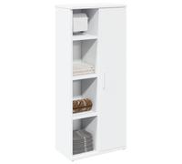HOMEELIKE Meuble de Salle de Bain avec Porte-Rouleau Blanc 39x22x90 cm